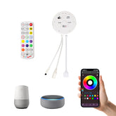 AIBOO RGB/RGBW WiFi Controller with Remote for RGB/RGBW LED Puck light,Compatible with Alexa and Google Assistant